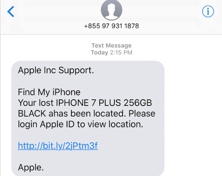 Tin nhắn giả mạo Apple